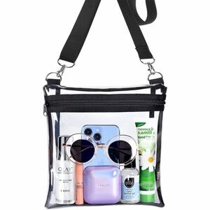 NEW Bitjoy Clear Crossbody Bag, Concert  & Festival Approved W/ Strap & Pocket